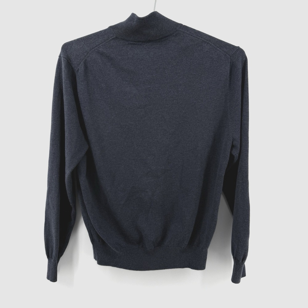Jos.‎ A. Bank 1/4 Zip Sweater Mens M Signature Collection Pima Cotton Blue Knit - Picture 3 of 8